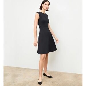 MM. Lafleur Women's Black Toi Wool Blend Fit & Flare Dress Lined Size 0P $269‎